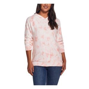 WEATHERPROOF VINTAGE Womens Coral Tie Dye Long Sleeve Hoodie Sweater M